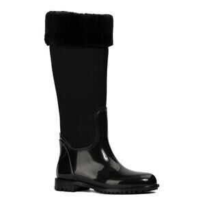 NWT -WET KNOT - Waterproof Tatum Faux Fur Cuff High Shaft Boots Black